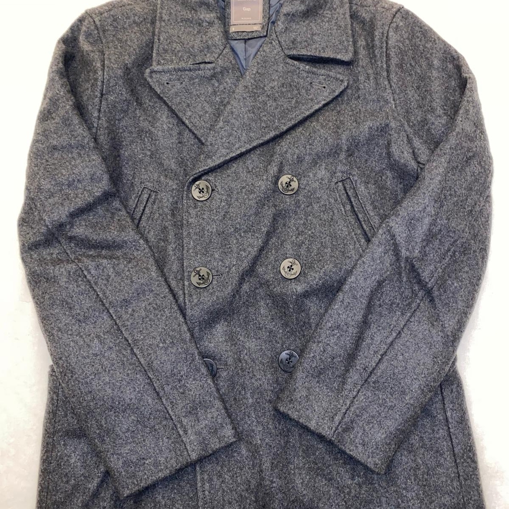 Gap Gray Wool Peacoat Double-Breasted Classic - image 1